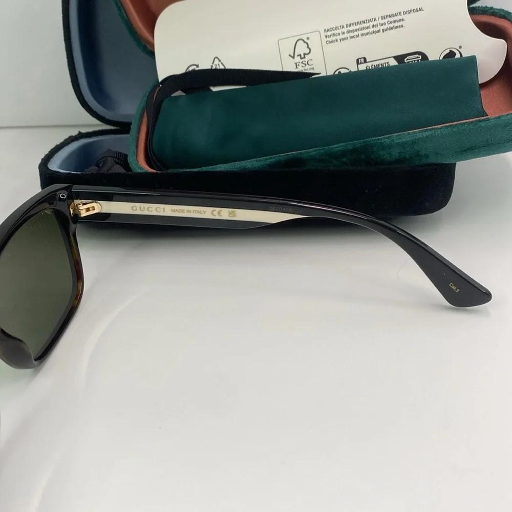 💯- New Authentic Gucci GG0340S 003 56 GG0340 Men's Sunglasses